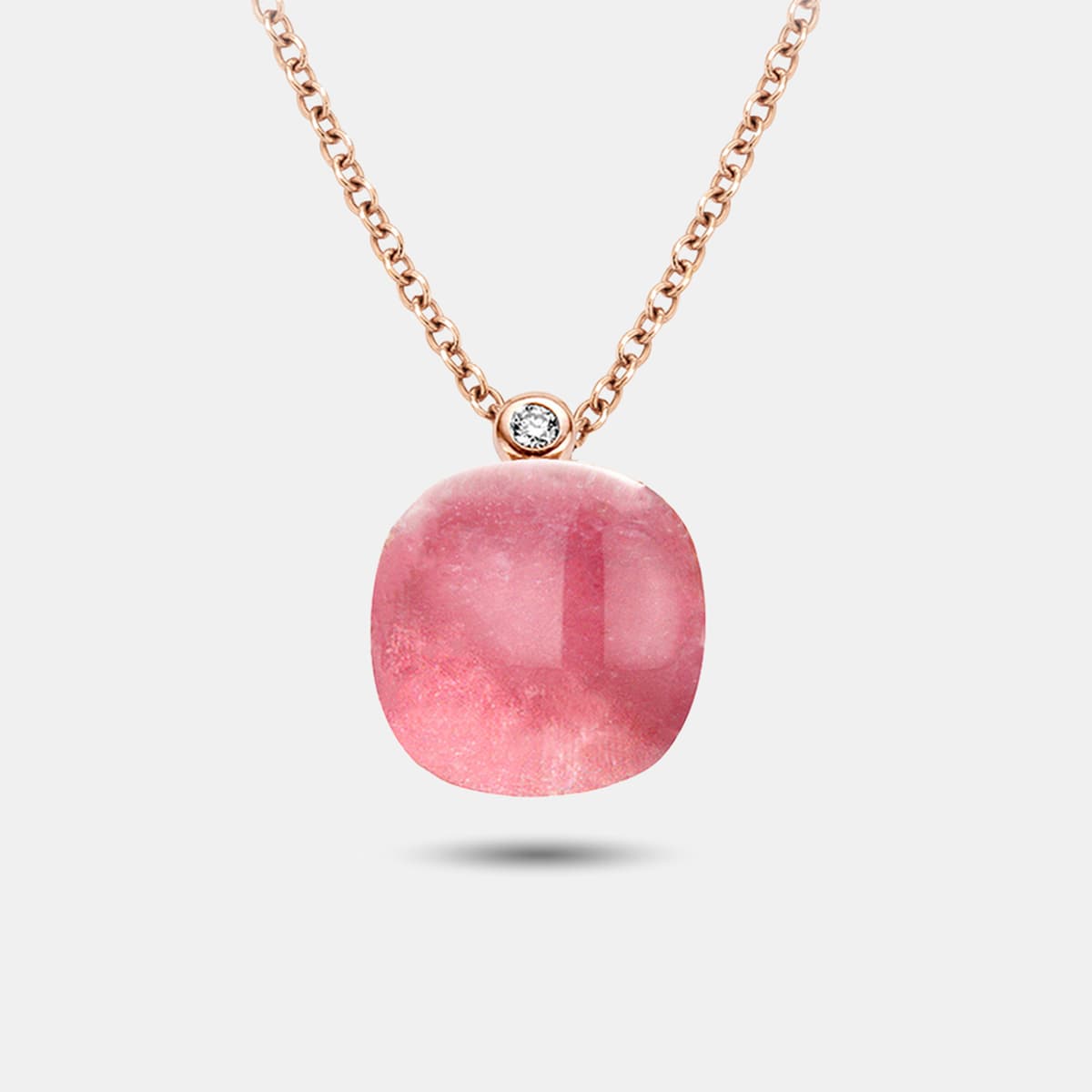 Bigli Mini Sweety Kette mit Anhänger mit Rubin und Bergkristall